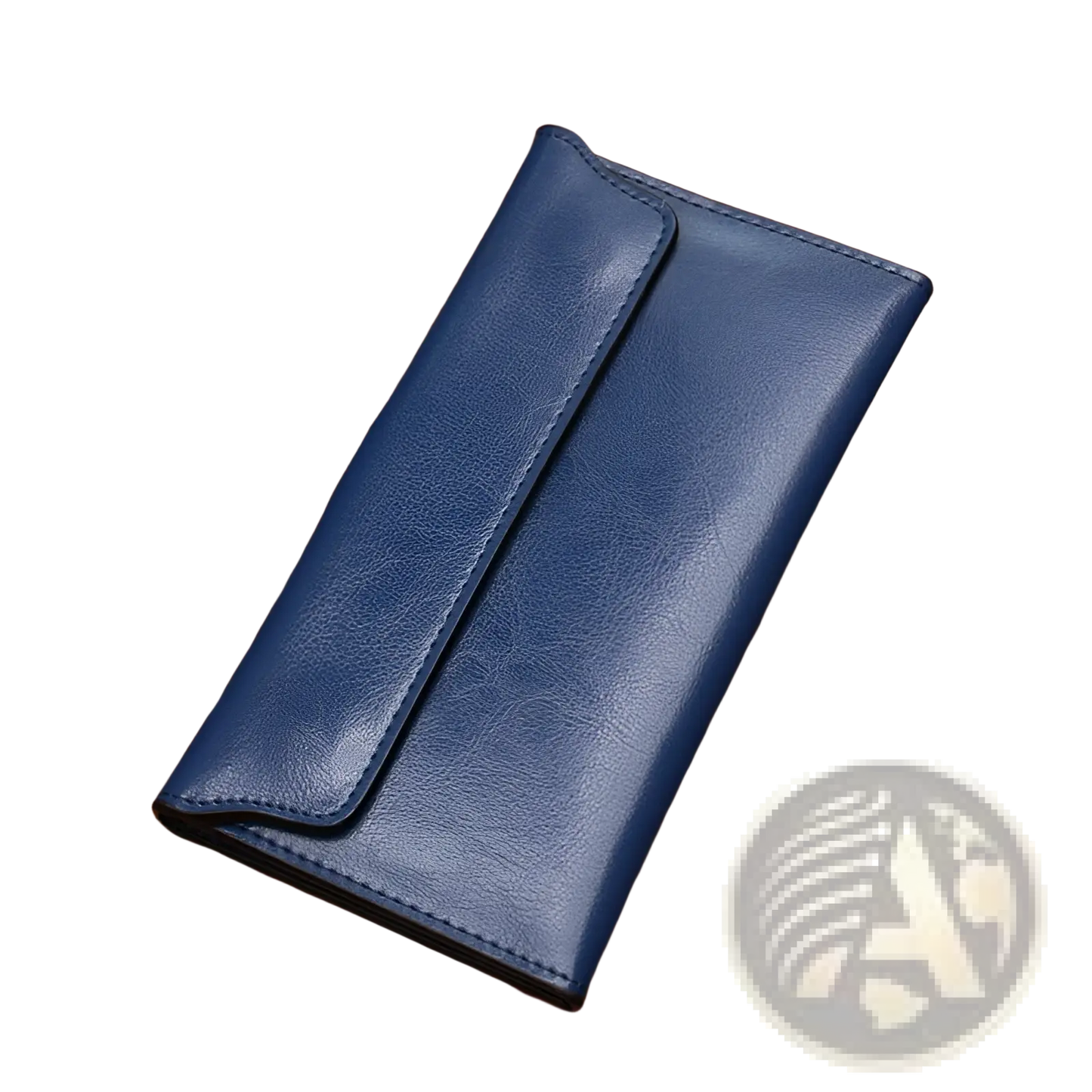 Retro Slim Cowhide Leather Flap Wallet with Contrast Stitching