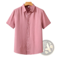 Retro Slim Fit Short Sleeve Linen Shirt