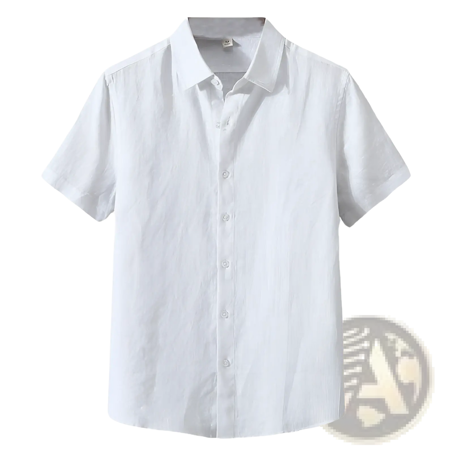 Retro Slim Fit Short Sleeve Linen Shirt