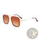 Retro Square Double Bridge Unisex Fashion Sunglasses