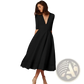 Retro v Neck 60s Swing Midi Dress with Pockets