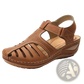 Retro Wedge Sandals Women's Plus Size T-strap Shoes