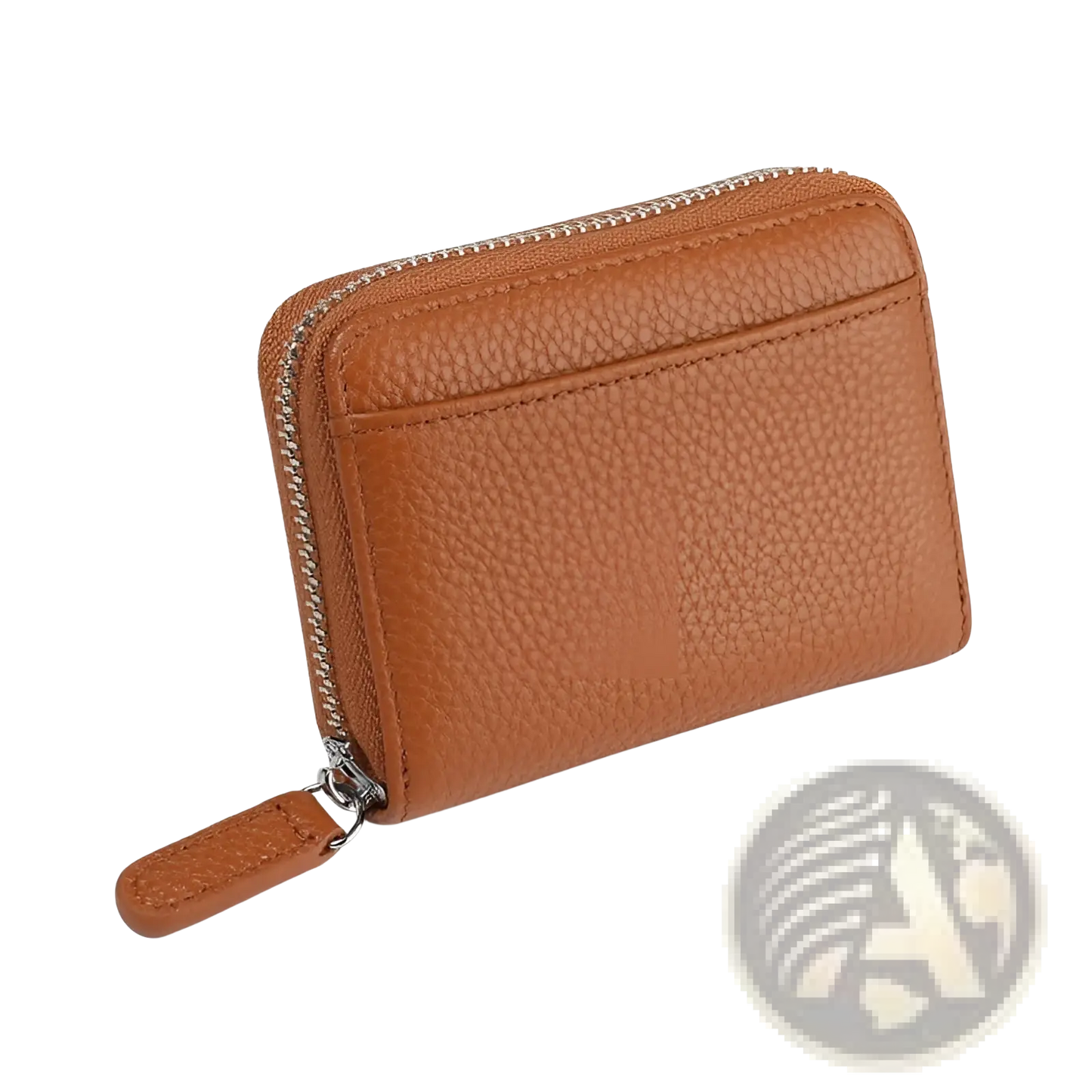 Rfid Leather Card Wallet with Zipper Coin Pocket Sage Green
