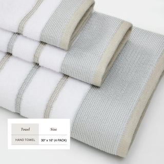 Decorative Cotton Stripe Bath Towel Set - Noelle Collection
