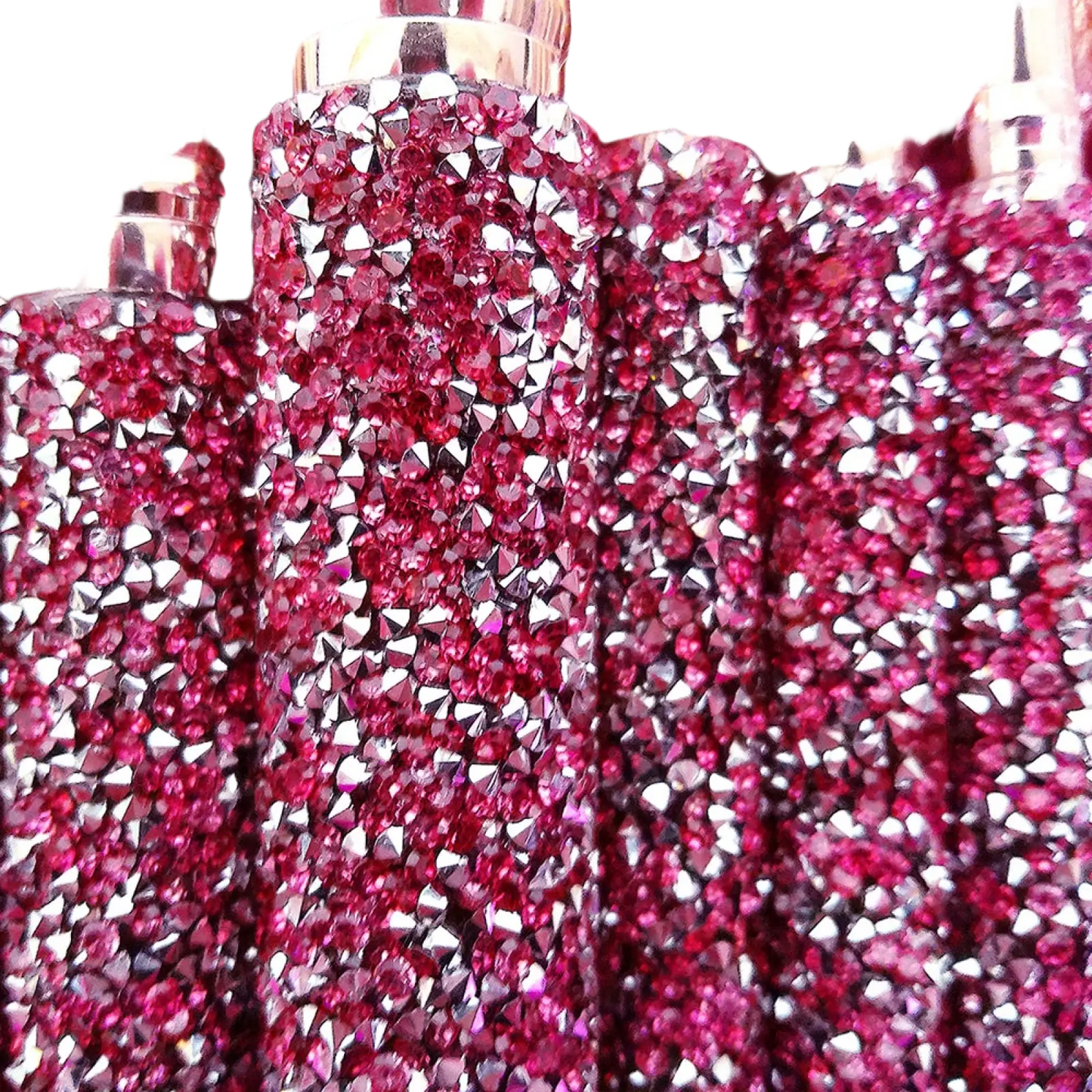 Rhinestone Makeup Brush Set with Bag 10 Piece Pink