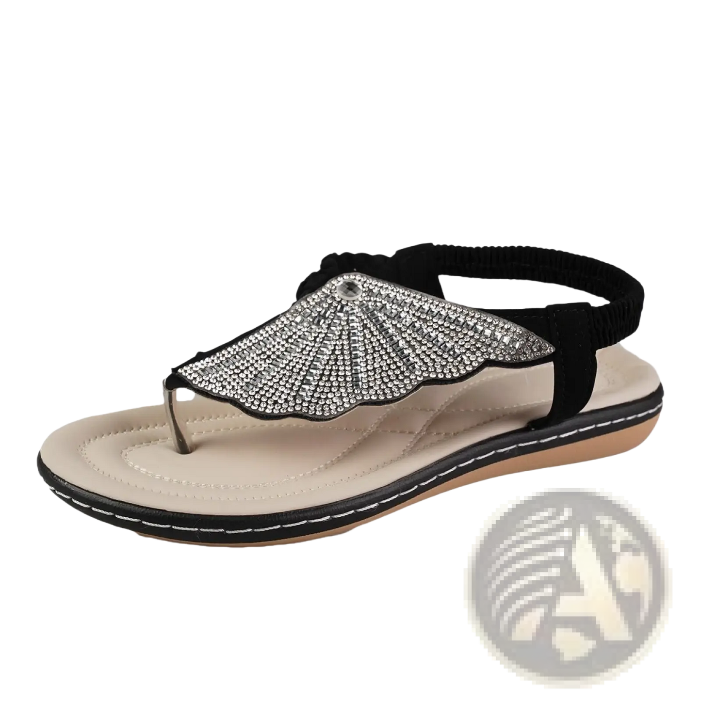 Rhinestone Shell Flip Flops Women Summer Beach Sandals
