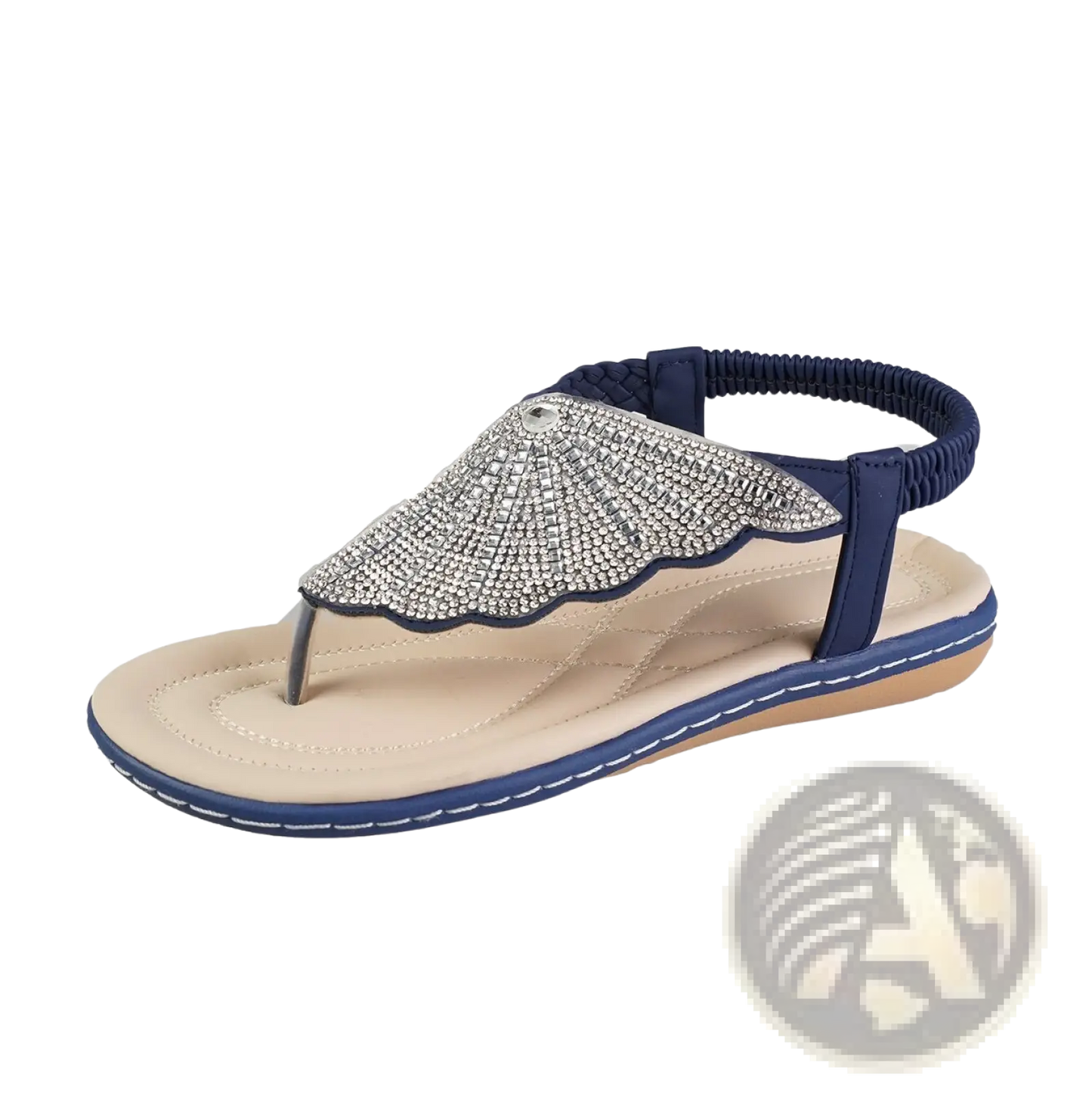 Rhinestone Shell Flip Flops Women Summer Beach Sandals