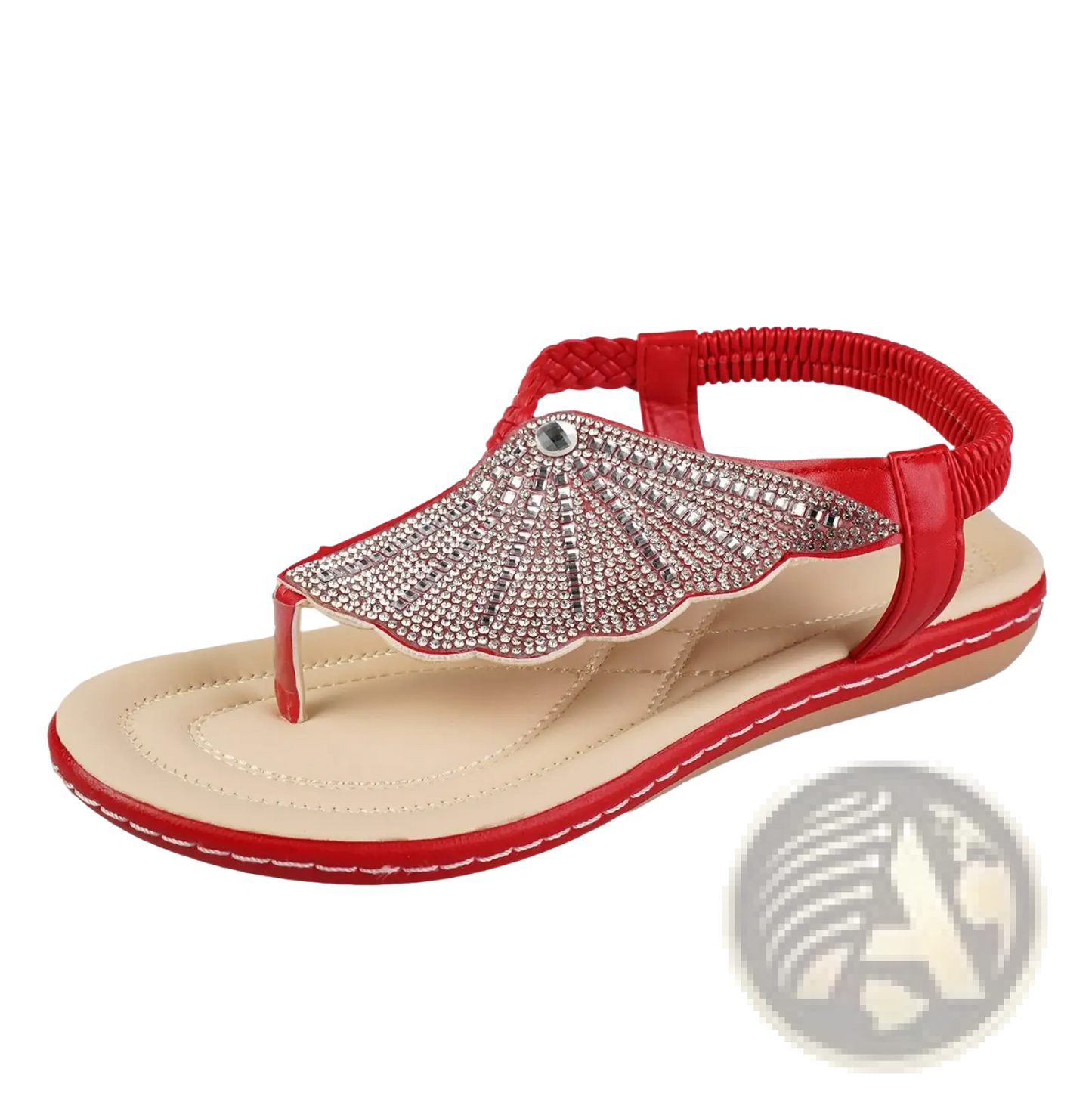 Rhinestone Shell Flip Flops Women Summer Beach Sandals