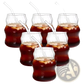 Ribbed Glass Cups with Straws 6 Piece 19oz Set