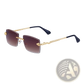 Rimless Sunglasses for Men Gold Snake Uv400