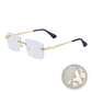Rimless Sunglasses for Men Gold Snake Uv400