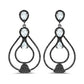 8.81 Carat Genuine Blue Topaz and Black Spinel .925 Sterling Silver Earrings