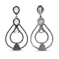 8.81 Carat Genuine Blue Topaz and Black Spinel .925 Sterling Silver Earrings