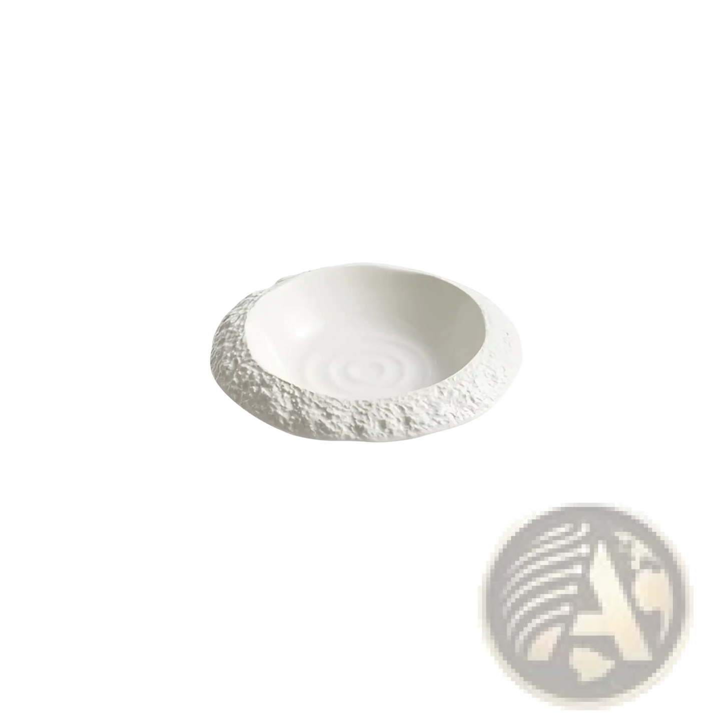 Rock Pattern Ceramic Deep Plate Modern White Bowl