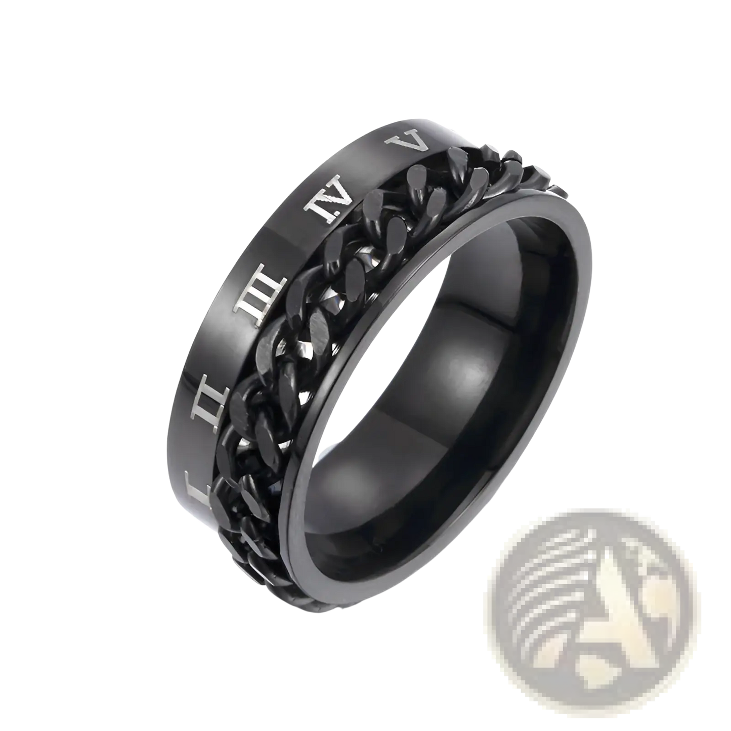 Roman Numeral Spinner Chain Ring with Bottle Opener