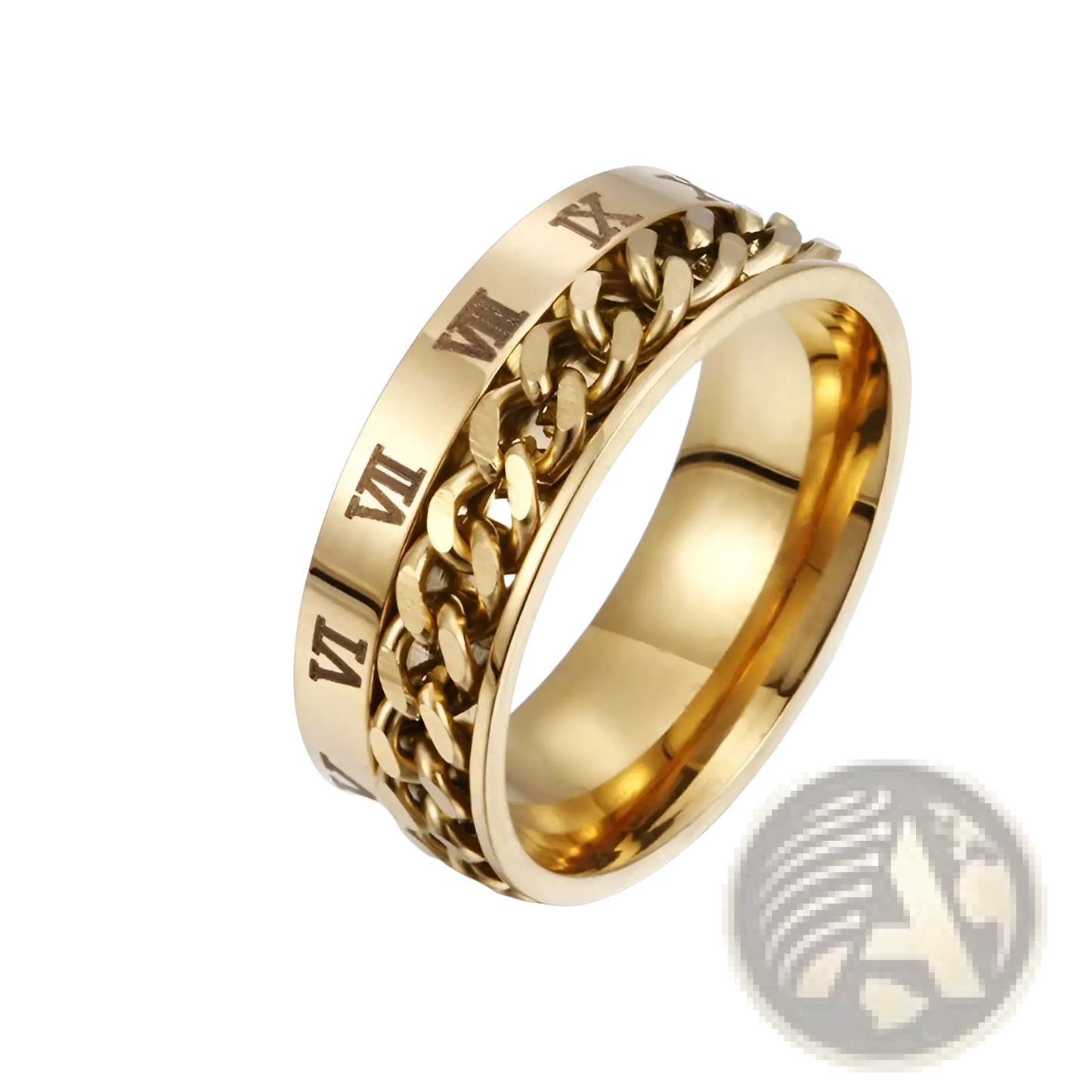 Roman Numeral Spinner Chain Ring with Bottle Opener