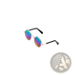 Rose Gold Metal Round Cat Sunglasses with Mirrored Lenses