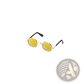 Rose Gold Metal Round Cat Sunglasses with Mirrored Lenses
