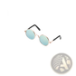 Rose Gold Metal Round Cat Sunglasses with Mirrored Lenses