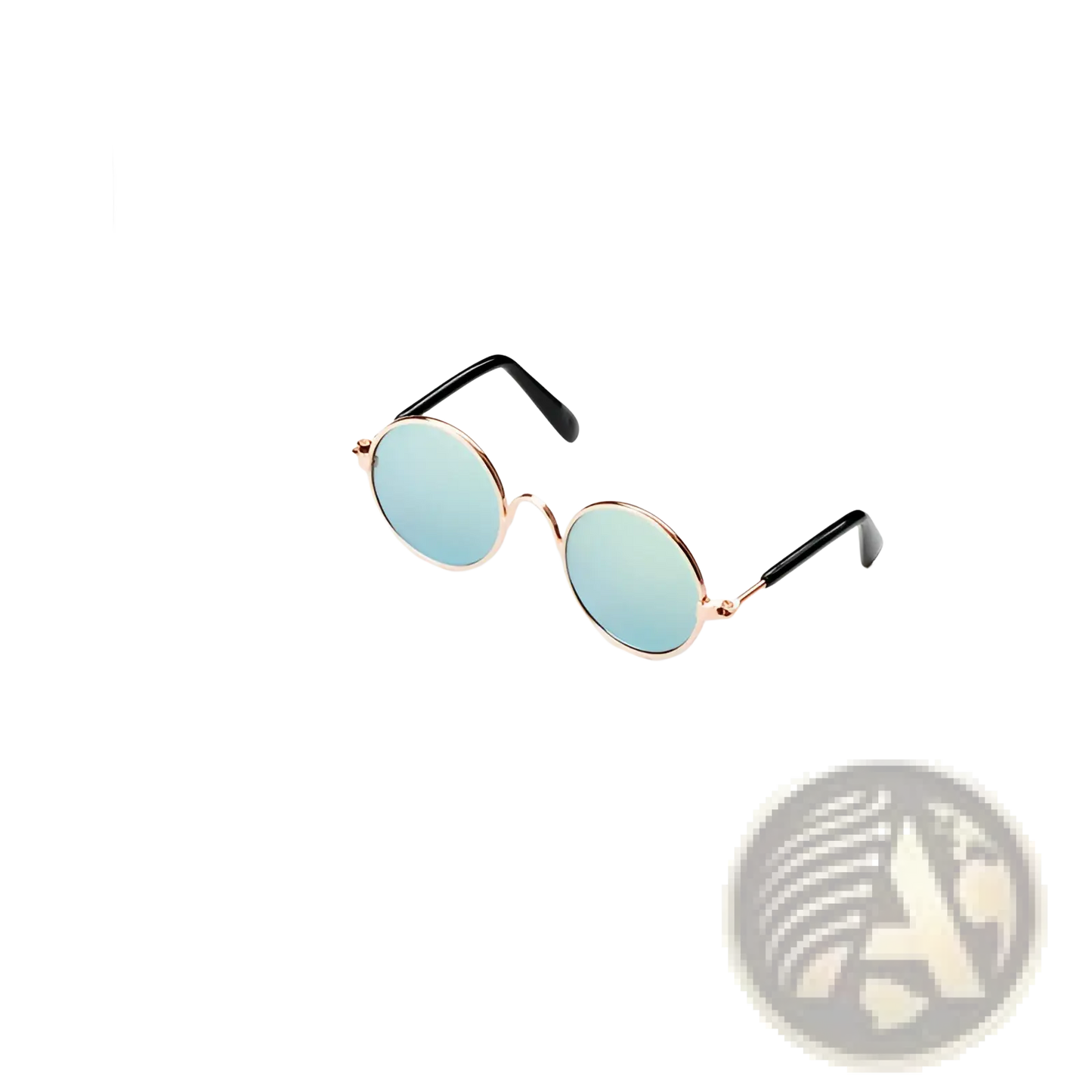 Rose Gold Metal Round Cat Sunglasses with Mirrored Lenses