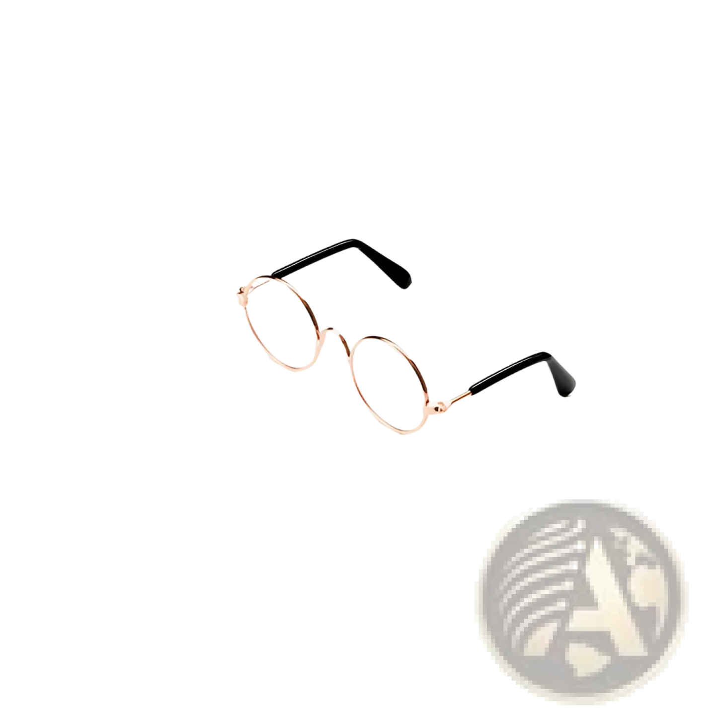 Rose Gold Metal Round Cat Sunglasses with Mirrored Lenses