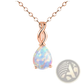 Rose Gold Opal Teardrop Earrings with Diamond Accents