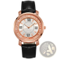 Rose Gold Quicksand Crystal Watch with Embossed Leather Strap
