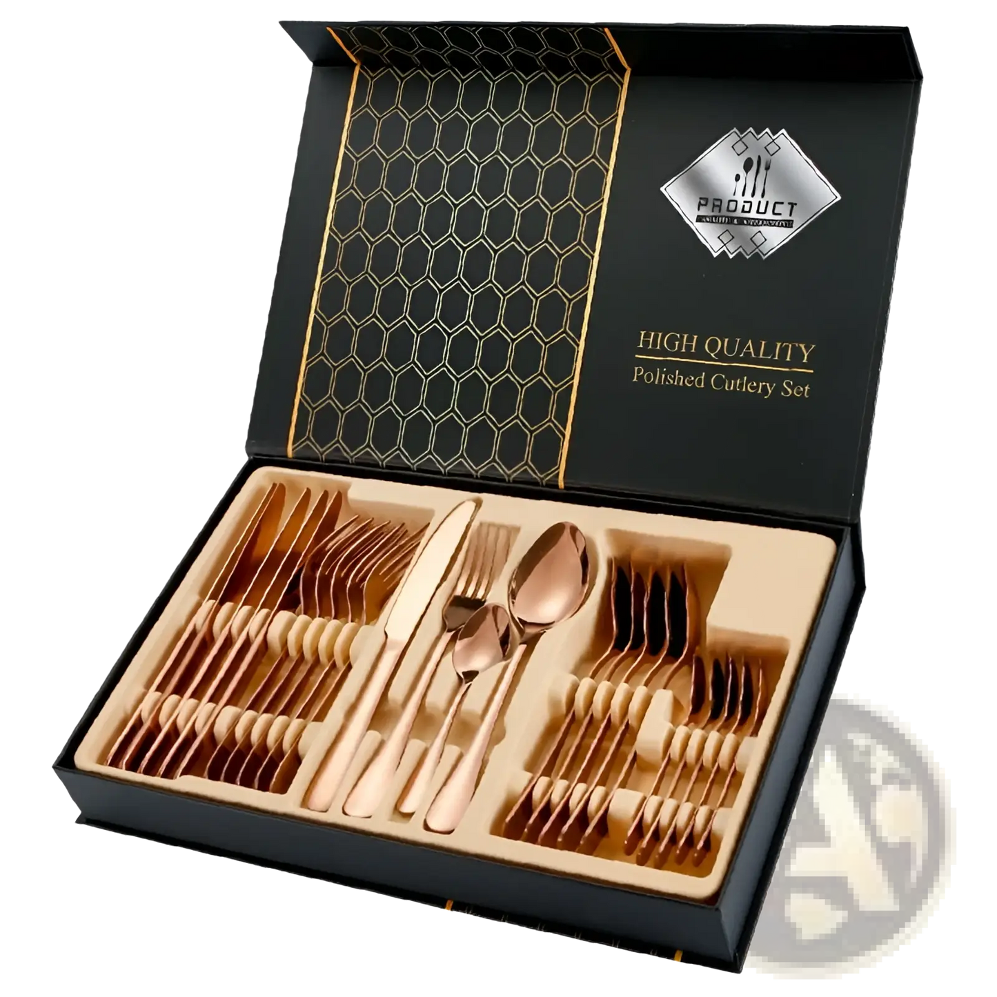 Rose Gold Stainless Steel Cutlery Set 24 Pieces