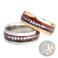 Rose Gold Stainless Steel Wood Grain Arrow Inlaid Ring