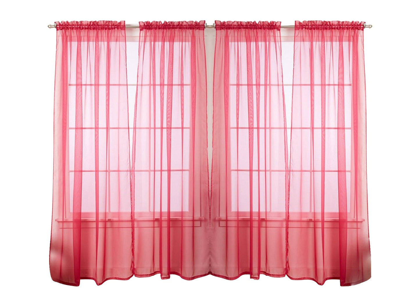 Pacote com 4 unidades da J&amp;V TEXTILES: Painéis de cortina transparentes sólidos