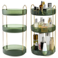 Rotating Makeup Organizer 3 Tier Green and Gold