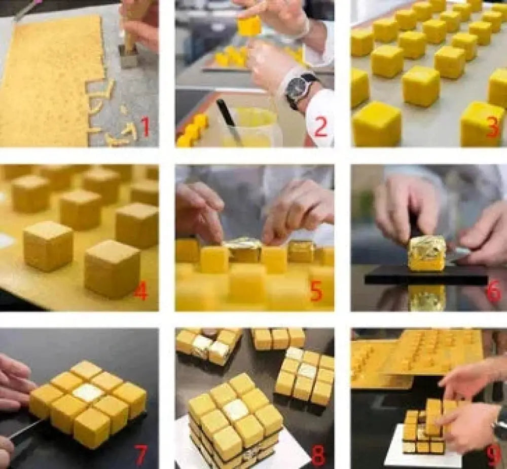 9-cavity Rubik’s Cube Silicone Mousse Baking Mold