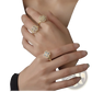 Rotating Zircon Four Leaf Clover Adjustable Gold Ring