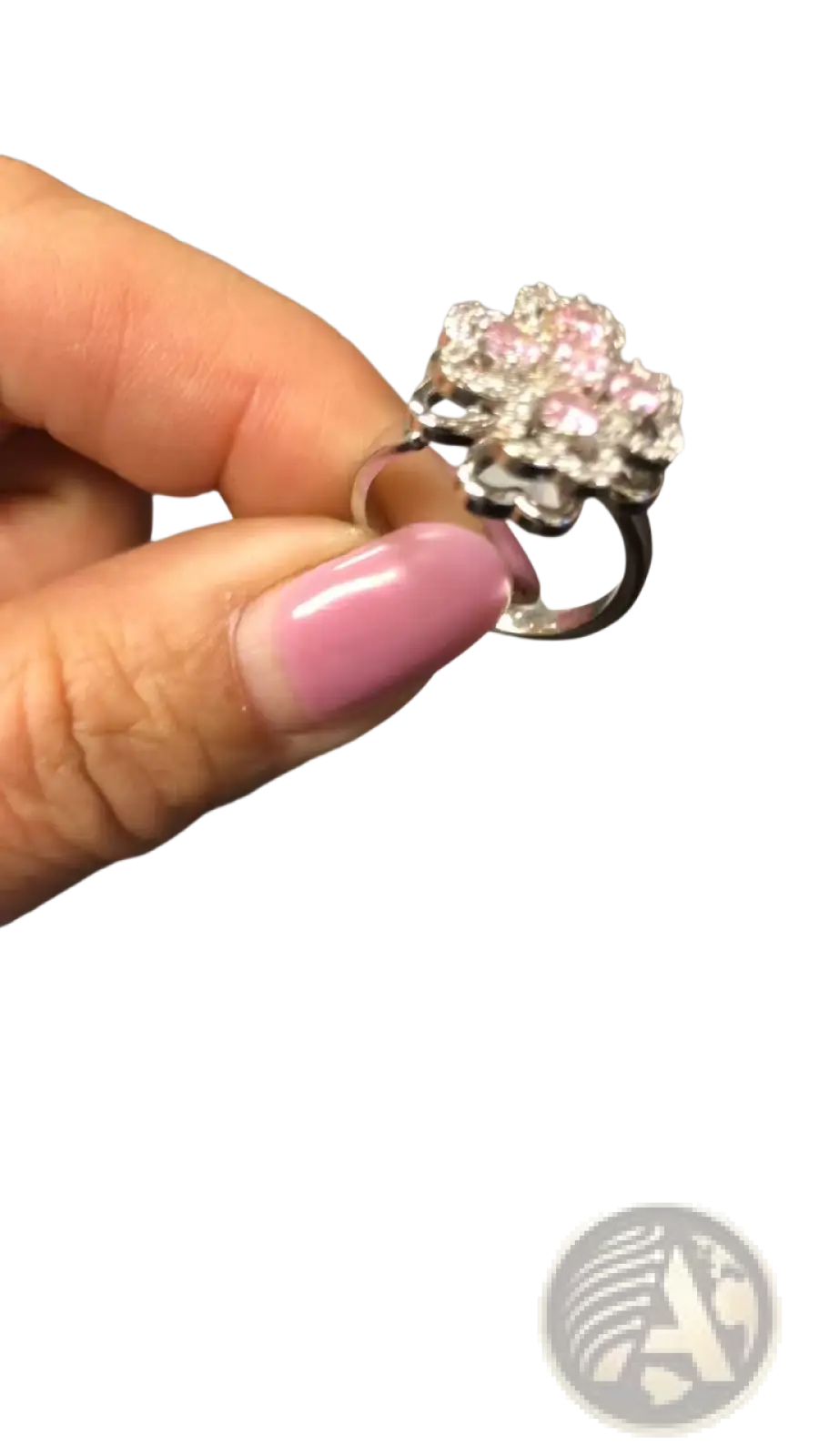 Rotating Zircon Four Leaf Clover Adjustable Ring