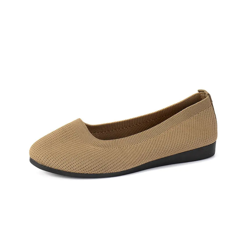 Women's Round Toe Comfortable Knit Mesh Slip on Flats