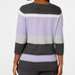 Karen Scott Suéter feminino listrado com decote canoa, roxo, tamanho extrapequeno