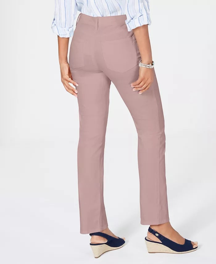 Calça jeans feminina Charter Club Petite Lexington com perna reta, rosa, tamanho 6 P
