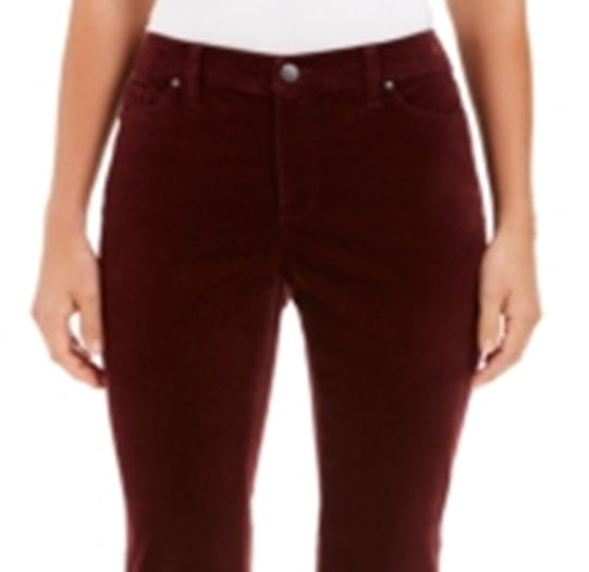 Calça jeans feminina Charter Club Lexington Velveteen reta, vermelha, tamanho 2 P