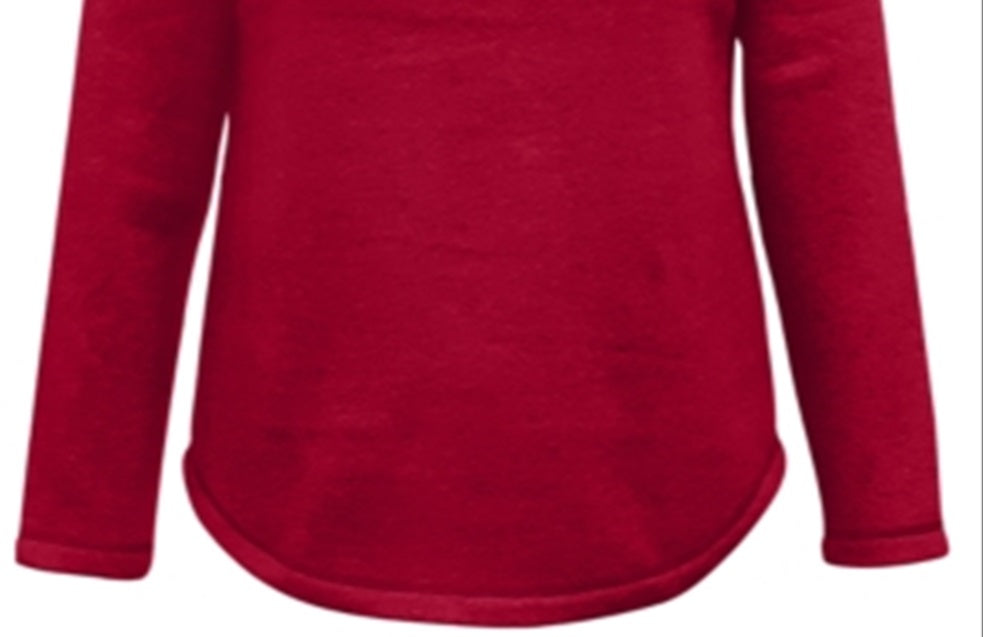 Blusa de lã com gola xale feminina Karen Scott, vermelha, tamanho -tamanho-