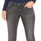 Jeans feminino estilo &amp; co com corte bootcut e bolso bordado, lavagem clara, preto, tamanho 2