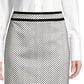 Calvin Klein Saia feminina com fenda traseira e zíper, textura salpicada, preta, tamanho 10