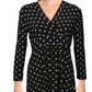 Vestido envelope falso estampado feminino Anne Klein, preto, tamanho XX-S
