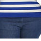 Suéter pulôver listrado canelado feminino Ralph Lauren azul tamanho GG