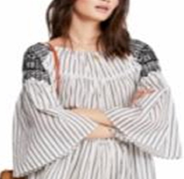 Vestido curto bordado Lola feminino Free People, branco, tamanho médio