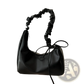 Ruched Shoulder Bag Patent Leather Handbag