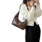 Ruched Shoulder Bag Patent Leather Handbag
