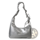 Ruched Shoulder Bag Patent Leather Handbag