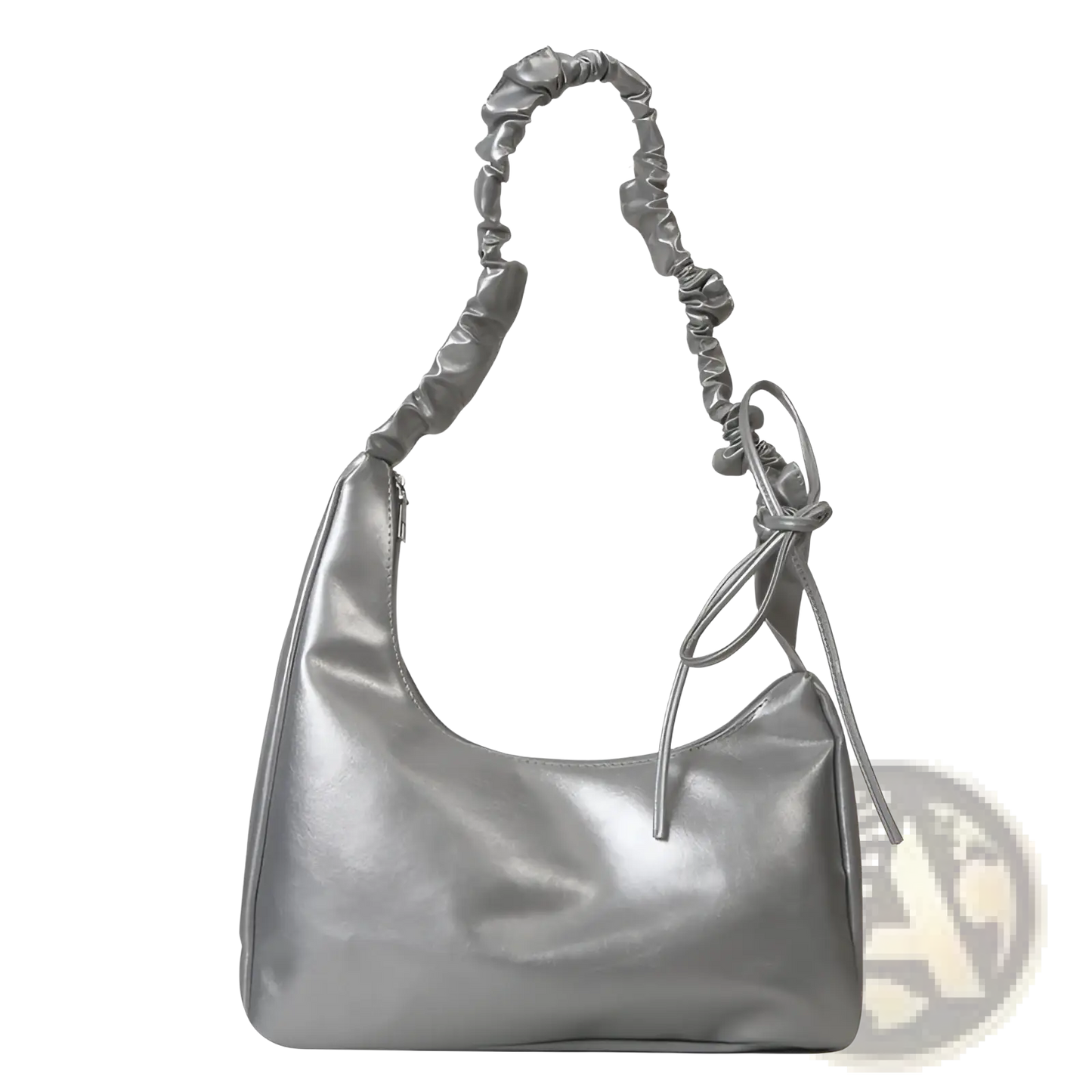 Ruched Shoulder Bag Patent Leather Handbag