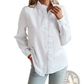 Ruffle Trim Textured Long Sleeve Button Up Blouse