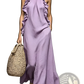 Ruffled Halter Neck Open Back Maxi Resort Dress